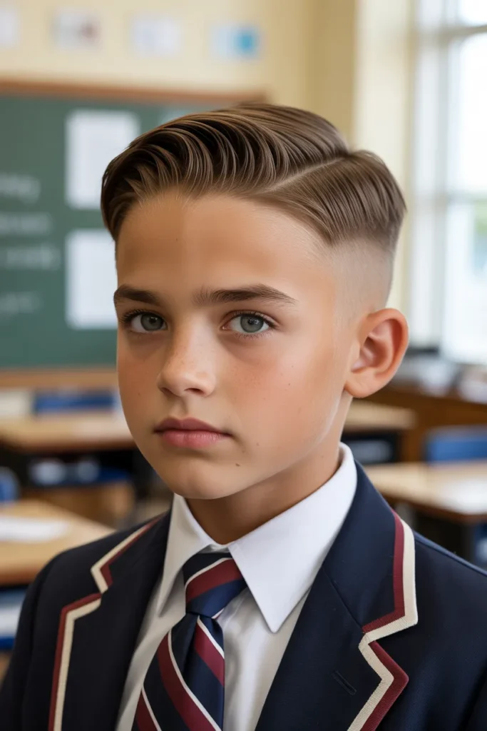 Taper Fade with Side Part