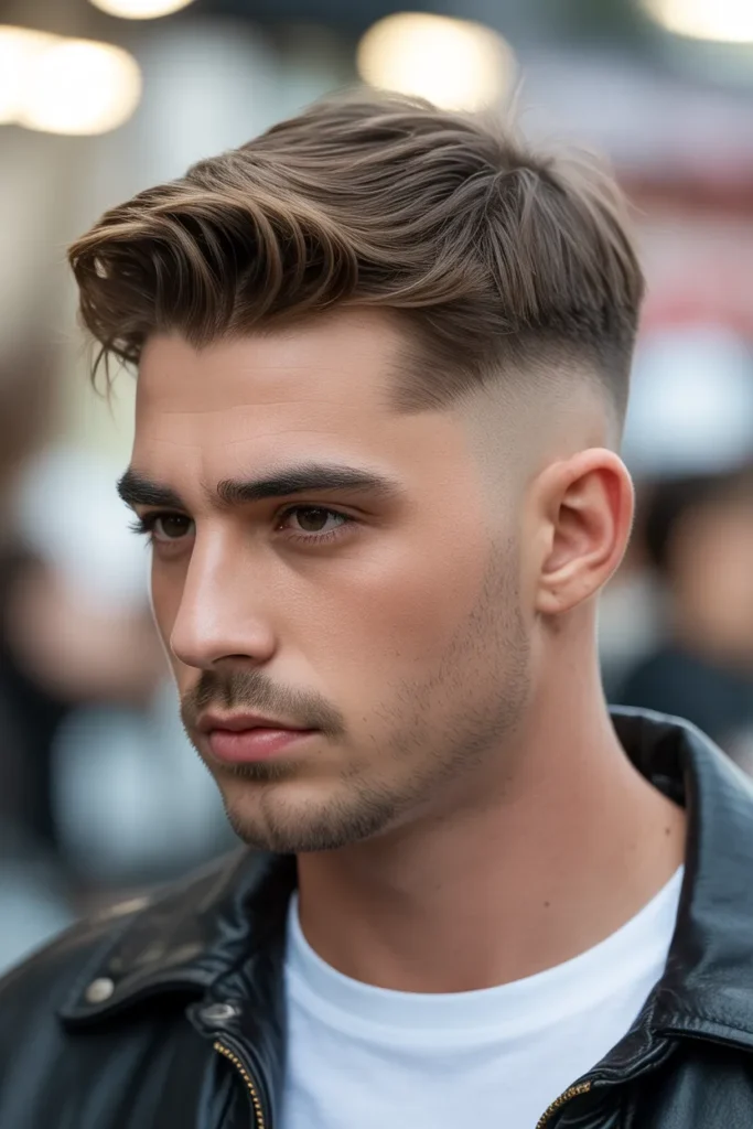 Taper Fade with Side-Swept Bangs