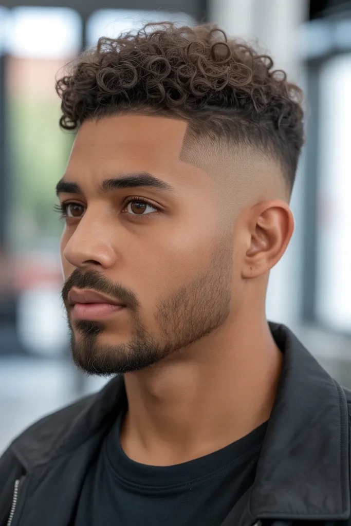 Temple Fade with Curls