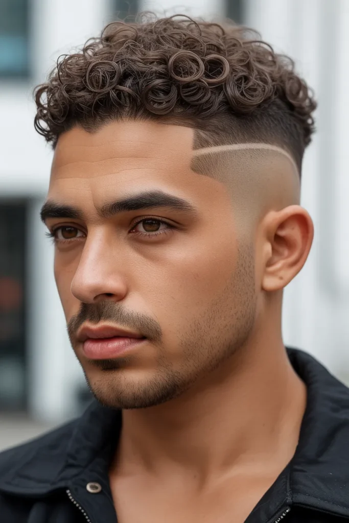 Temple Fade with Curls