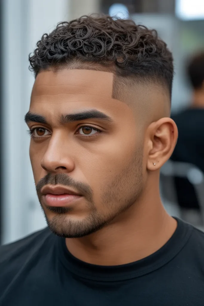 Temple Fade with Short Curls
