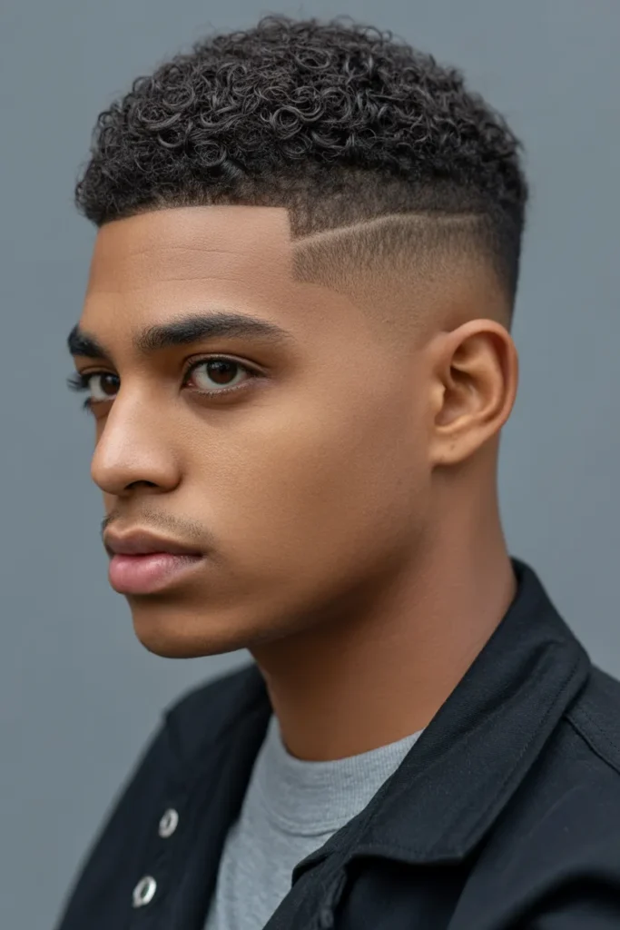 Temple Fade with Tight Coils