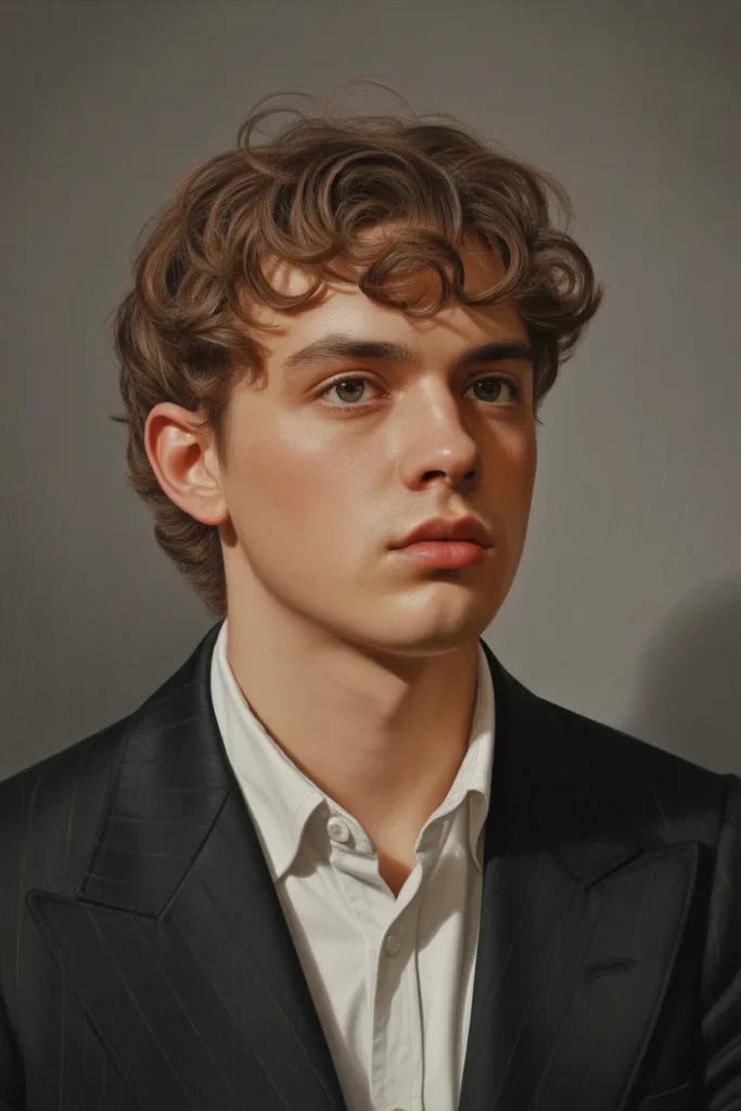 Textured Short Curly Quiff