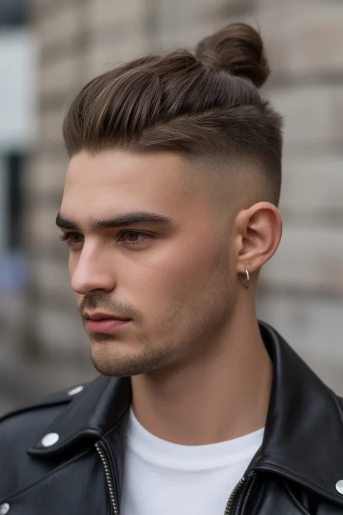 Top Knot with Shaved Sides