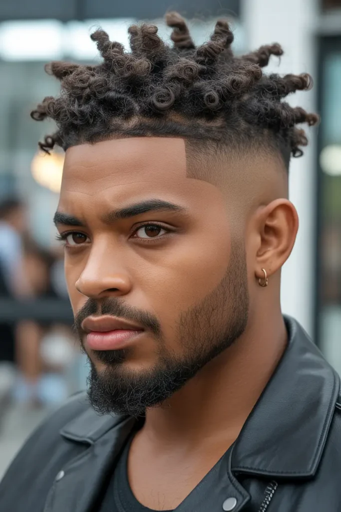 Twisted Curls with Fade