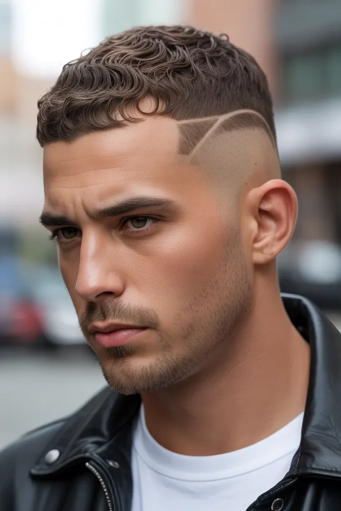 Wavy Buzz with Temple Fade