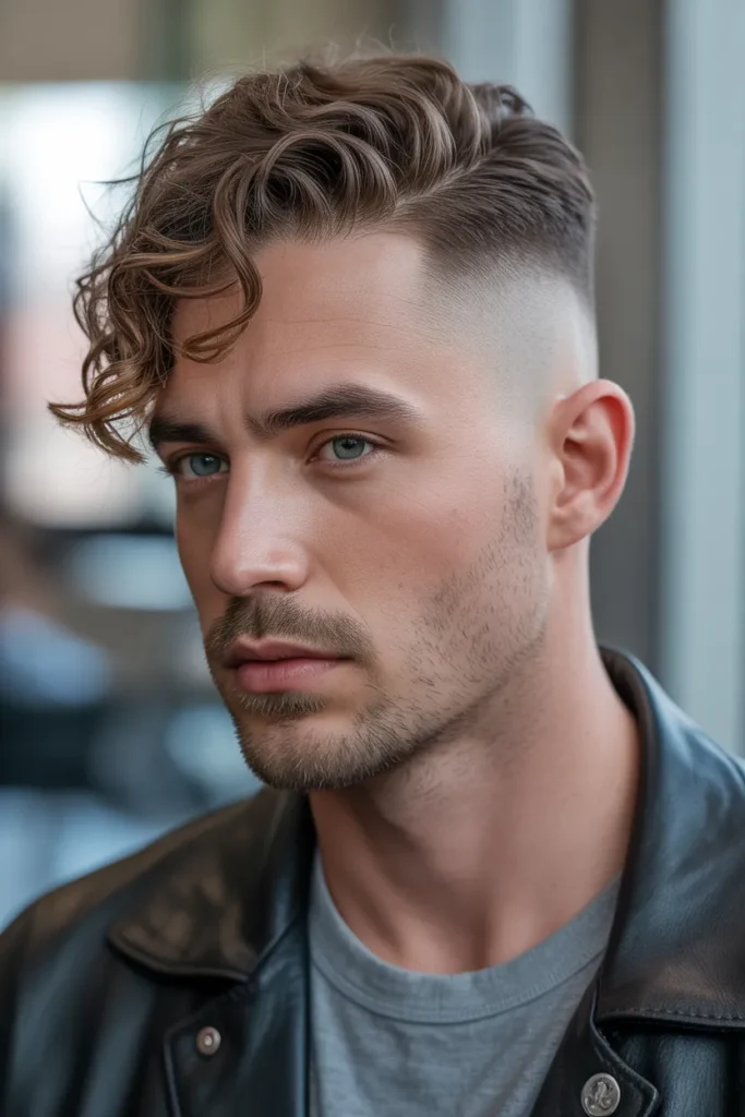 Wavy Top with Low Skin Fade