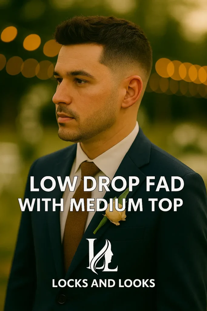 Low Drop Fade with Medium Top