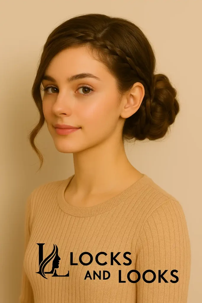 Side Bun with Braid Accent