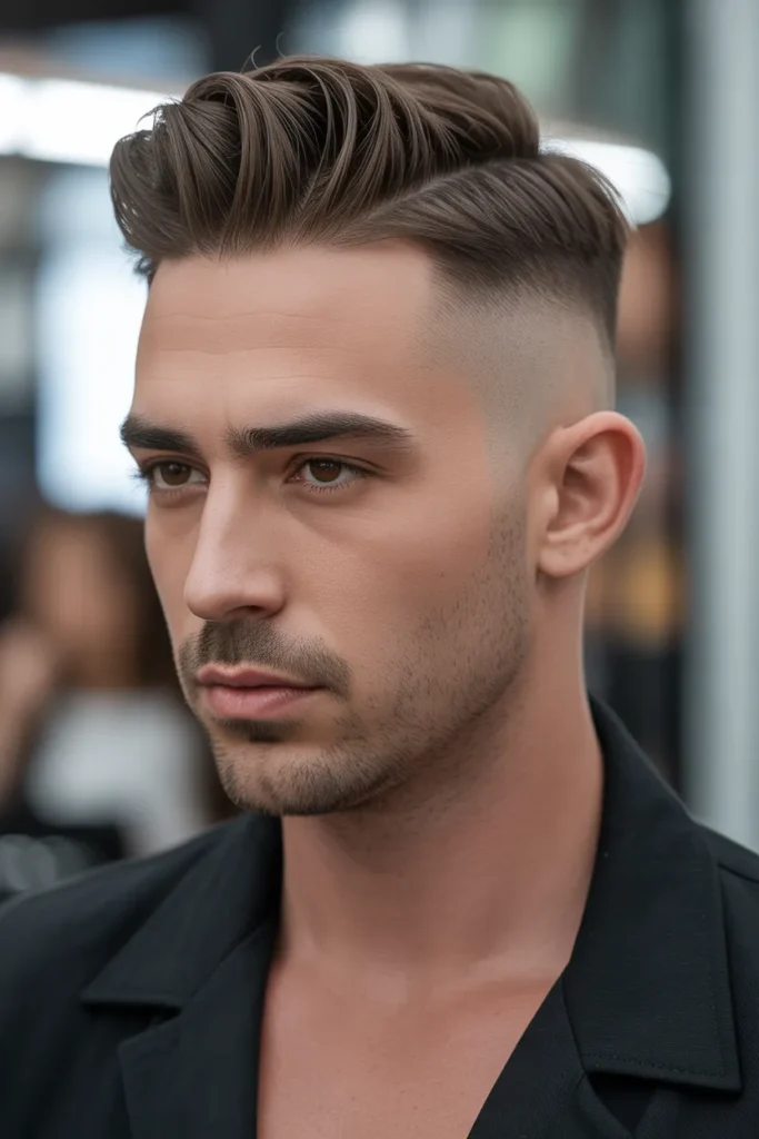 Low Fade with Short Pompadour