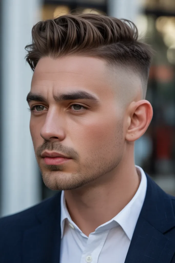Low Fade with Short Quiff