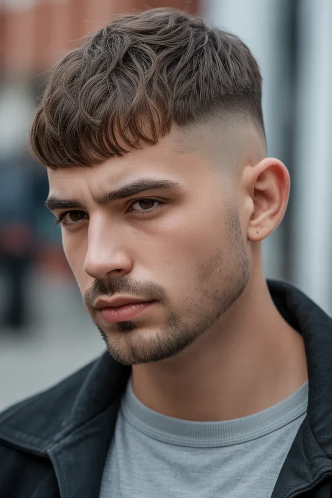 Low Fade with Textured Fringe