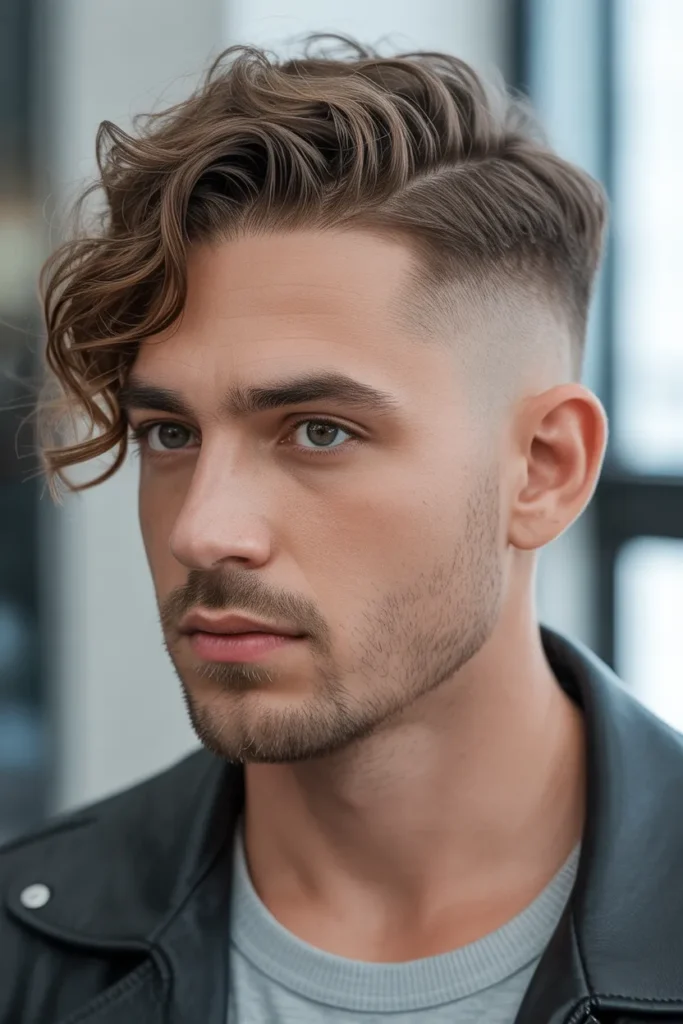 Low Fade with Wavy Top