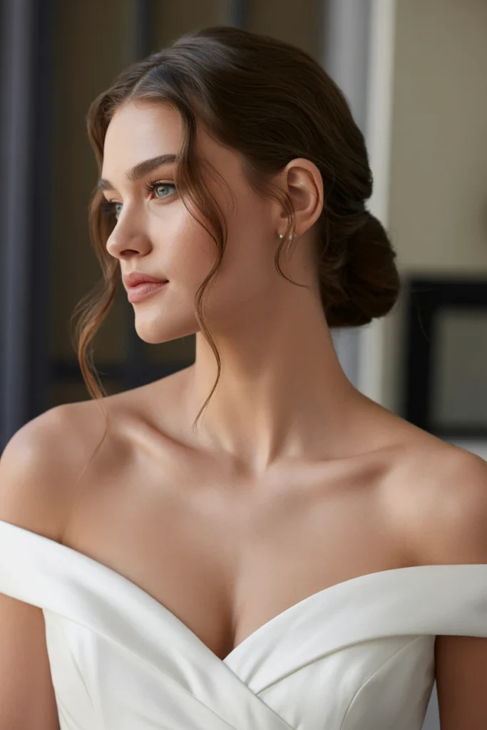 Classic Low Bun with Soft Tendrils