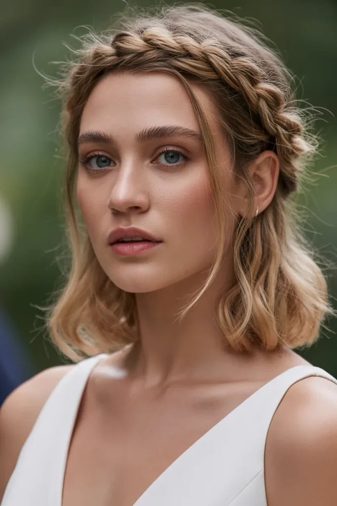 Crown Braid with Loose Ends