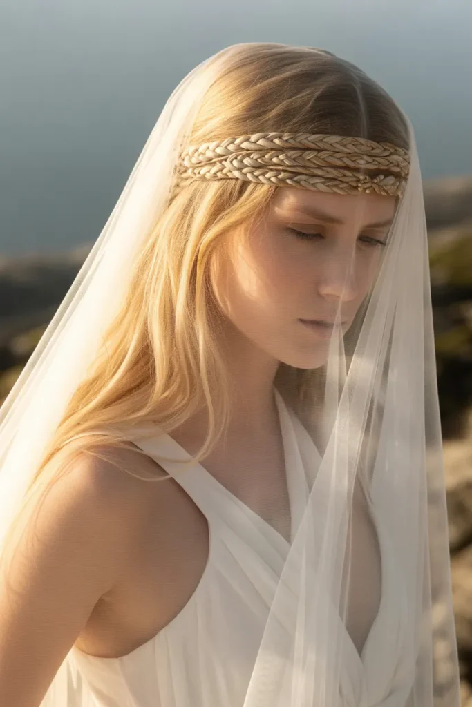 Crown Braid with Veil