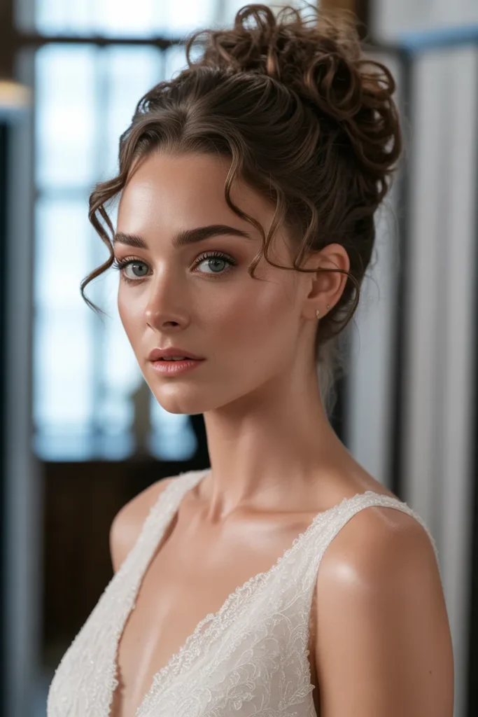 Curly Bun with Volume