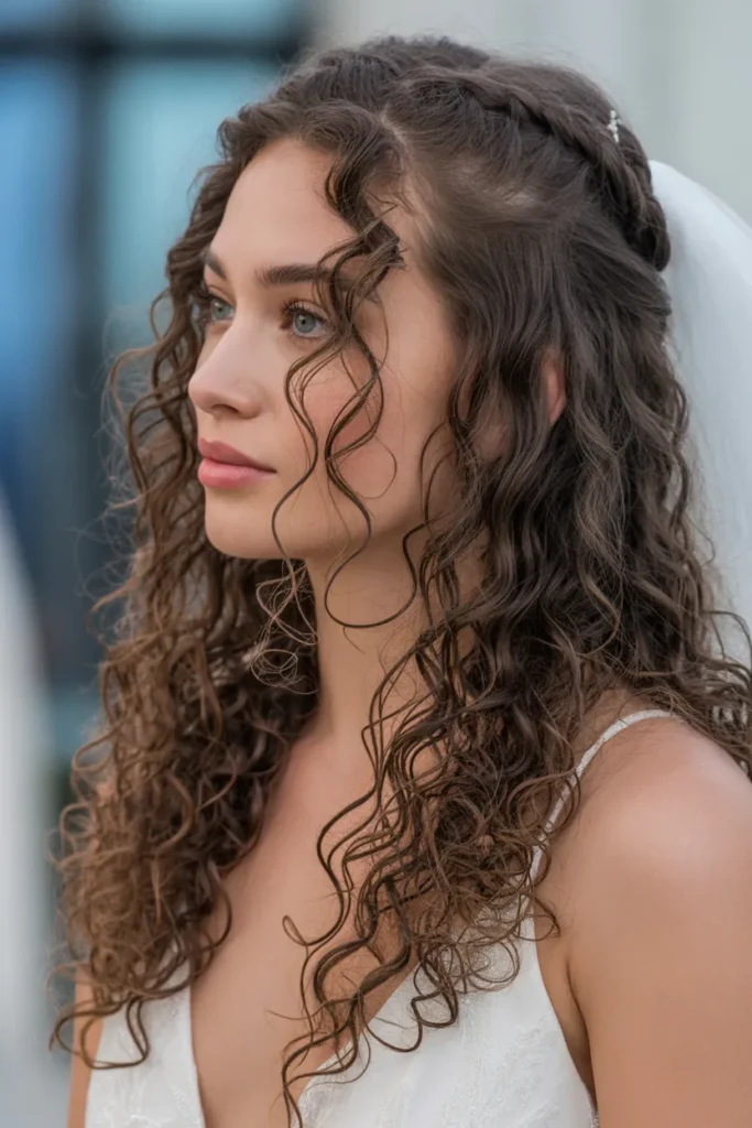 Curly Half-Up with Braids