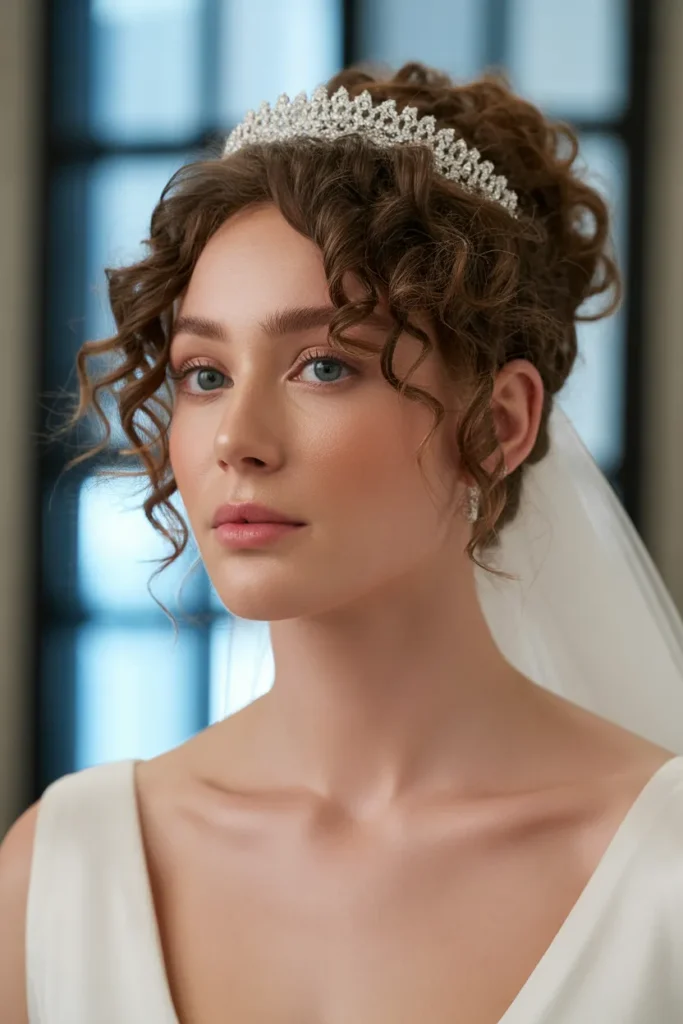 Curly Updo with Tiara