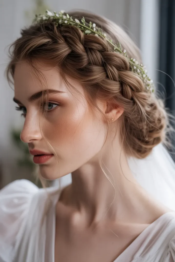 Ethereal Braided Style with Hair Vine