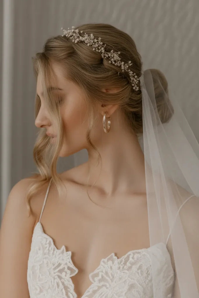Half-Up Half-Down Bridal Style with Veil