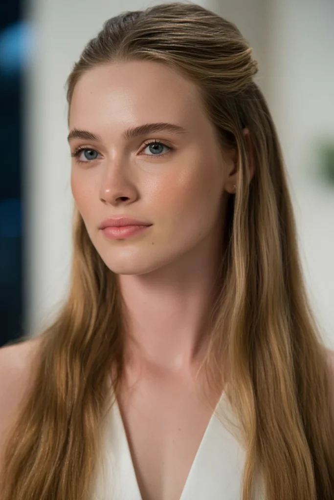 Half-Up Sleek Style with Volume