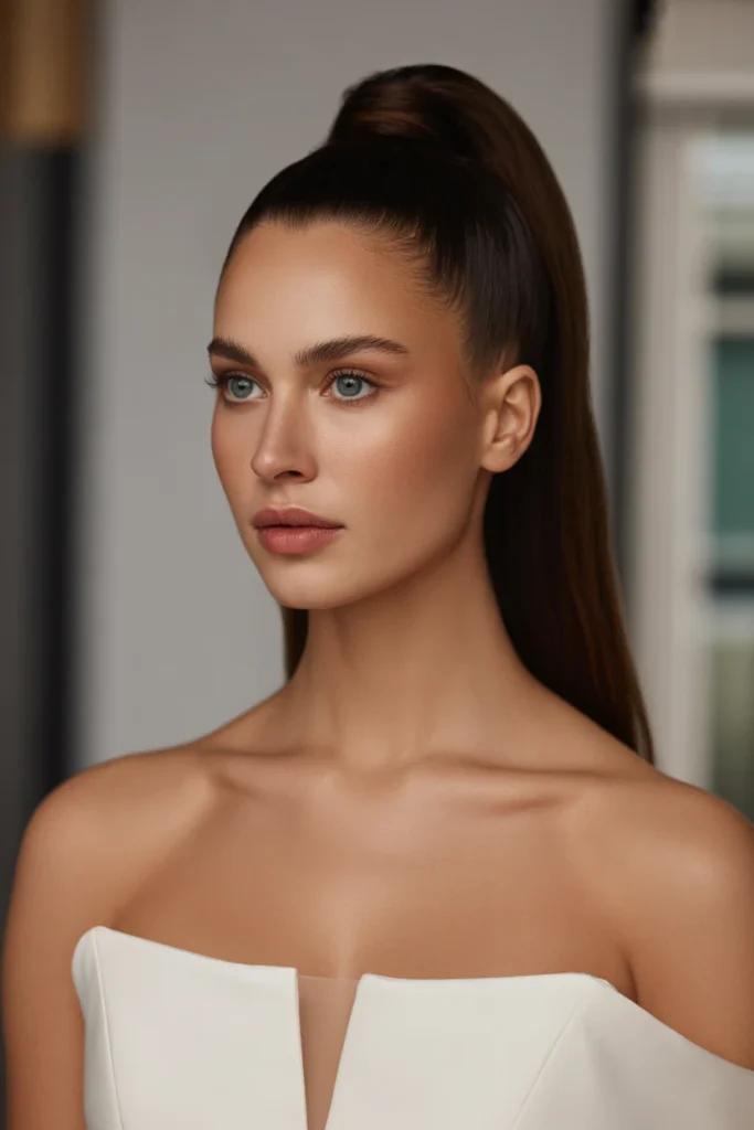 High Ponytail with Sleek Finish