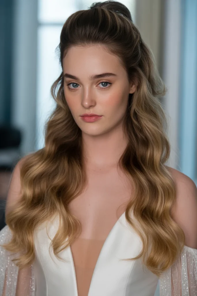 High Ponytail with Waves