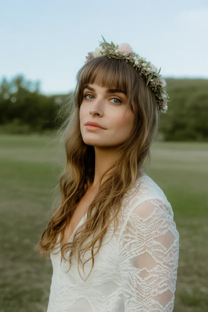Loose Boho Waves with Wispy Bangs