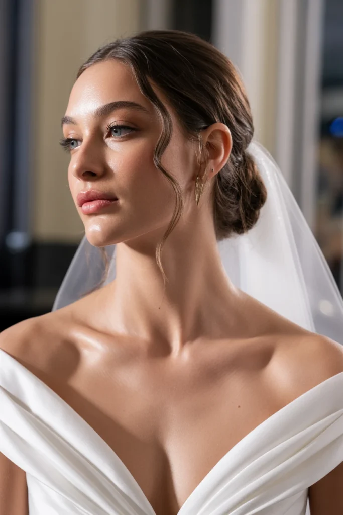 Low Chignon with Veil