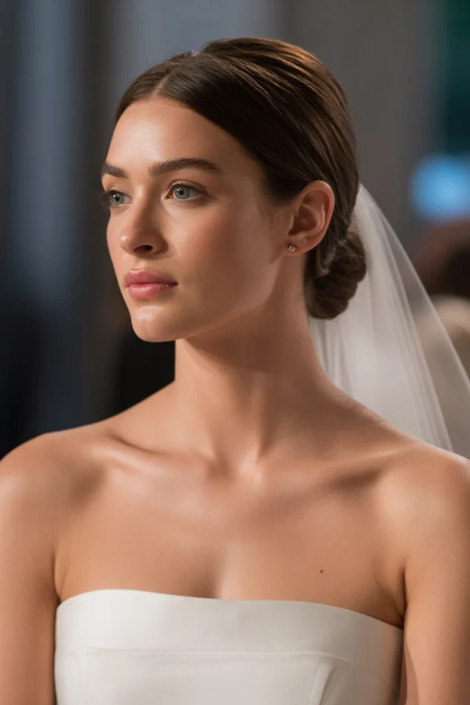 Low Chignon with Veil