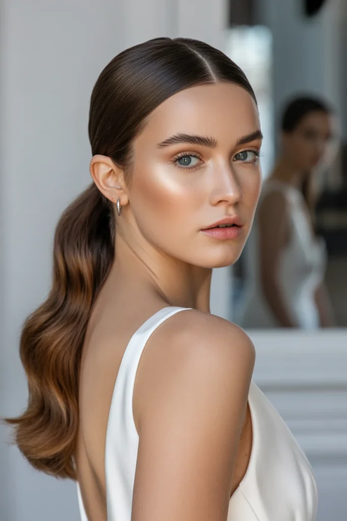 Low Ponytail with Waves