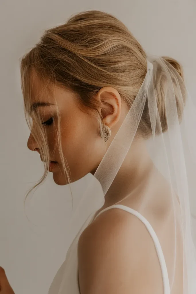 Messy Bun with Veil