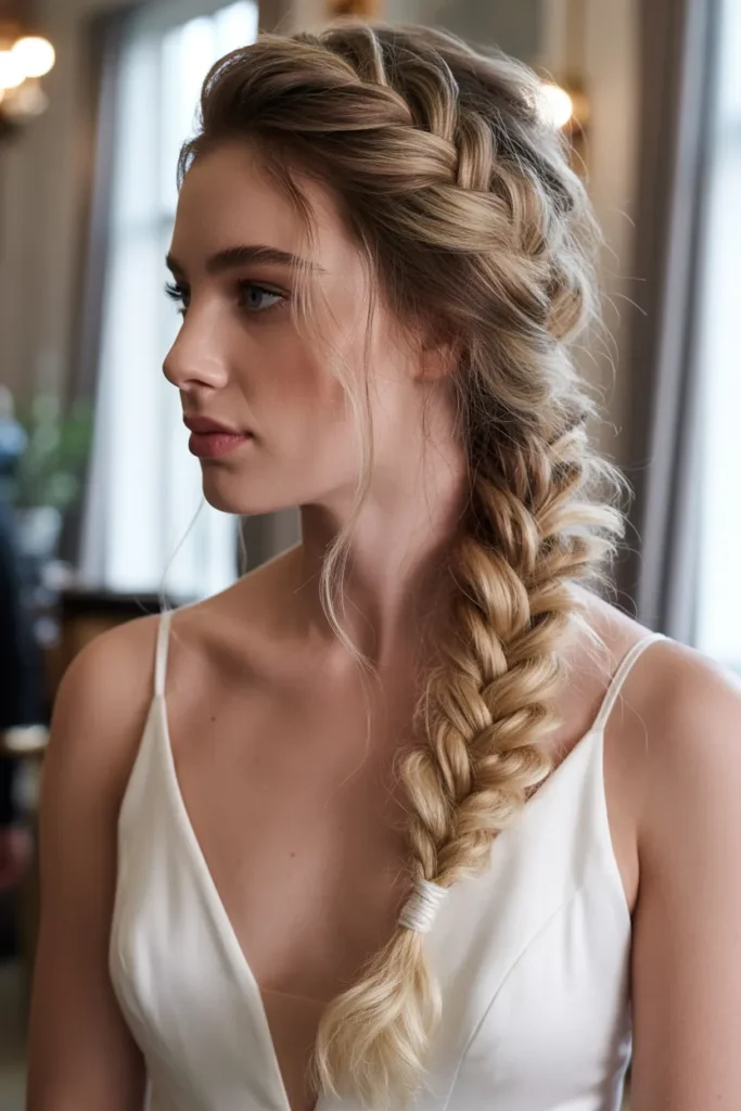 Side Swept Fishtail Braid