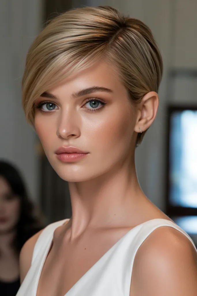 Sleek Pixie with Side Sweep