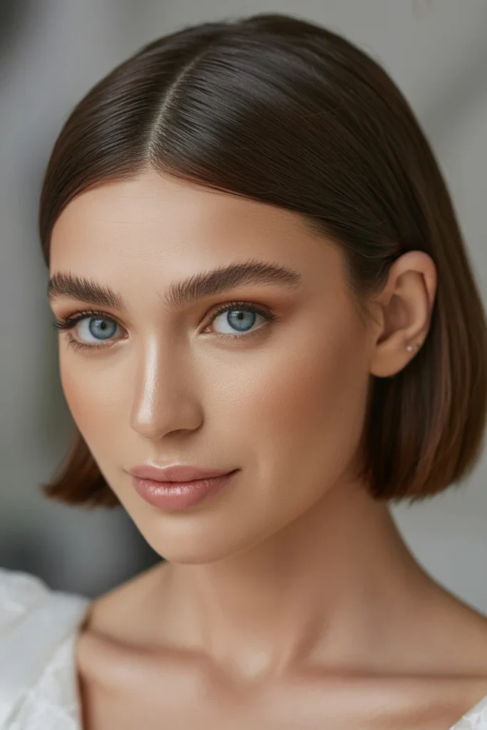 Sleek Straight Bob with Center Part