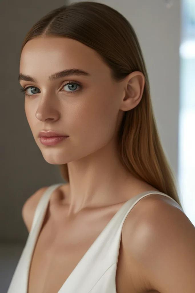 Sleek Straight Bridal Hair