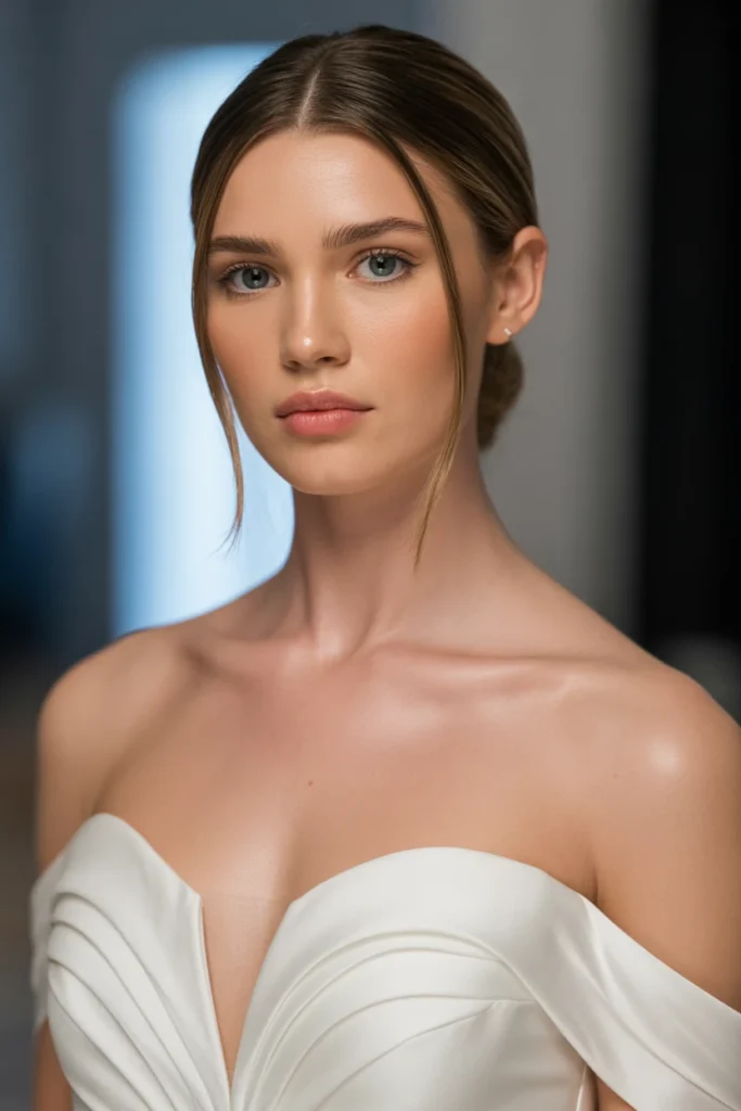 Sleek Straight Hair with Middle Part