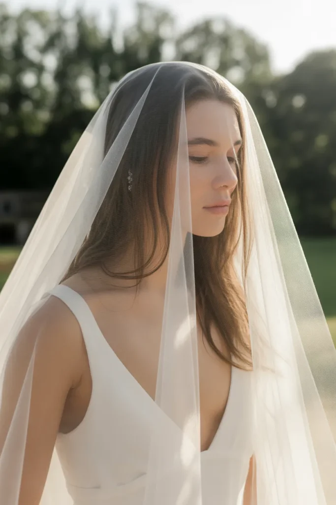 Soft Romantic Waves with Cathedral Veil