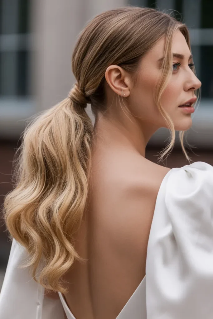 Soft Wavy Low Ponytail