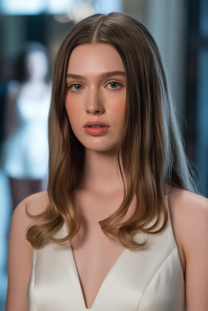 Straight Hair with Curled Ends