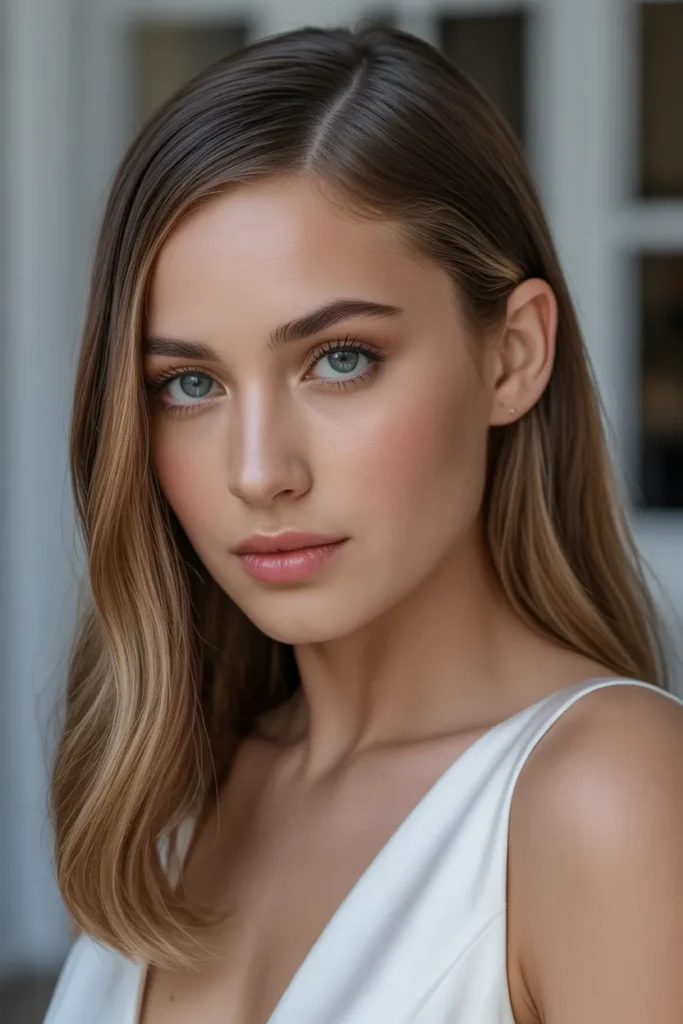 Straight Hair with Side Part