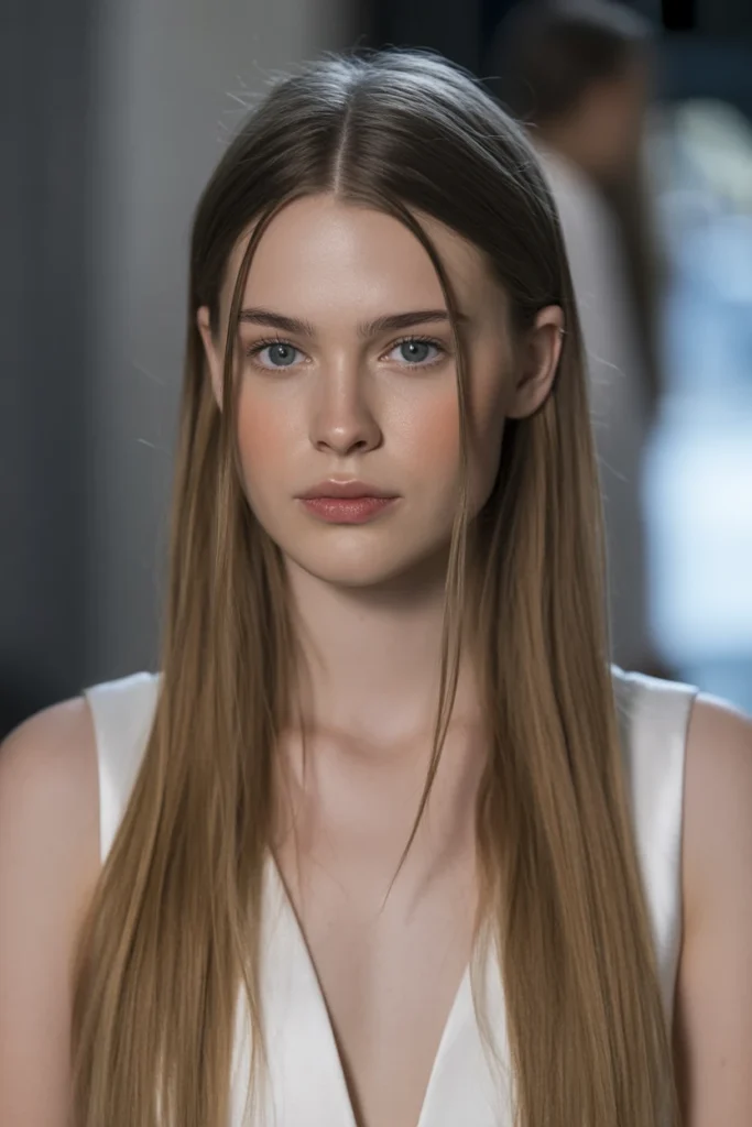 Straight Hair with Soft Tucked Ends