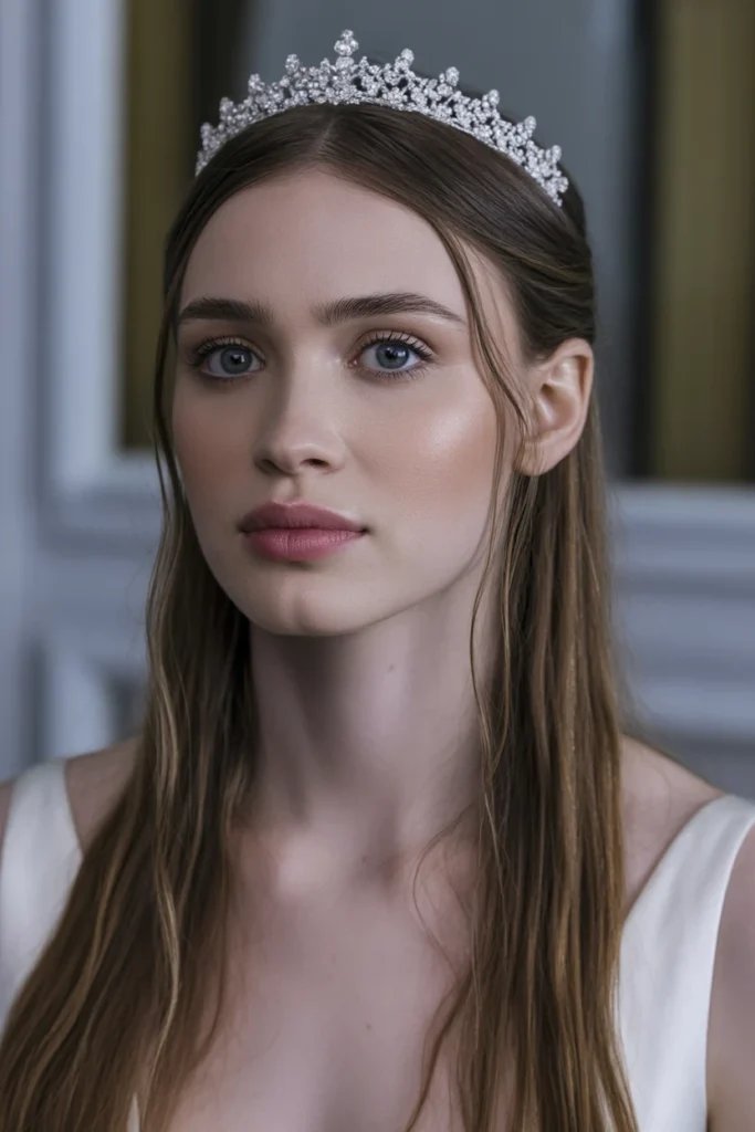 Straight Hair with Tiara