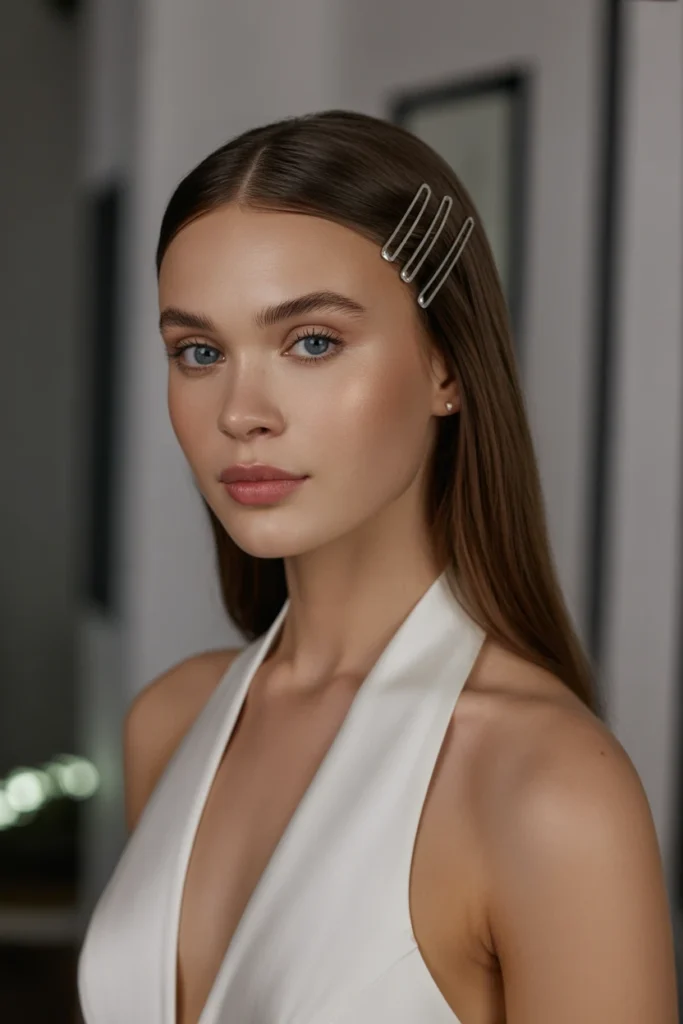 Straight Half-Up with Clips