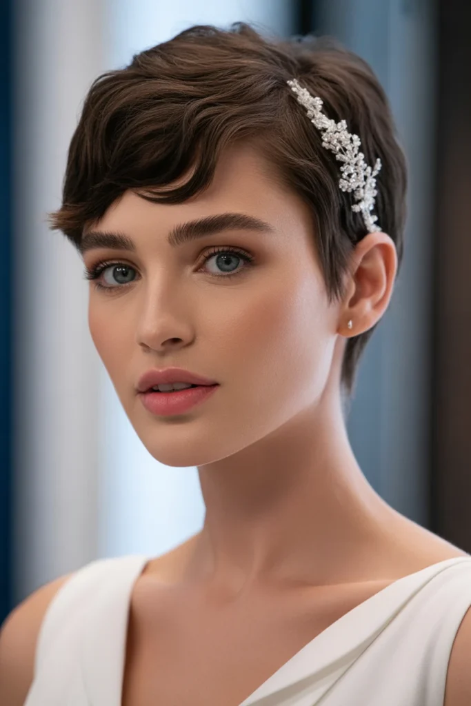 Textured Pixie Cut with Hairpiece