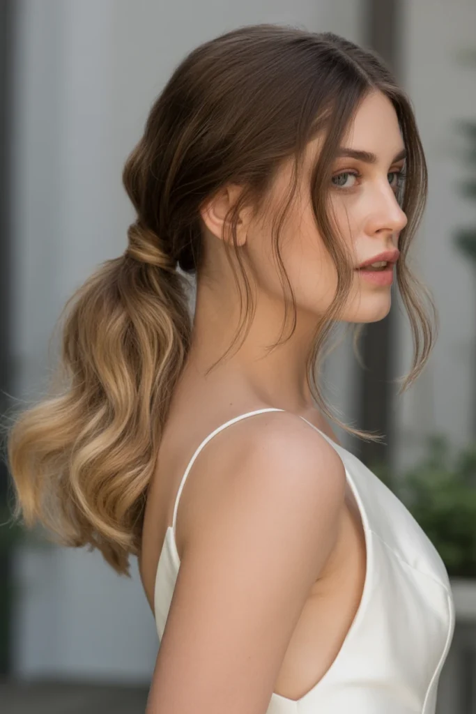 Textured Ponytail with Waves