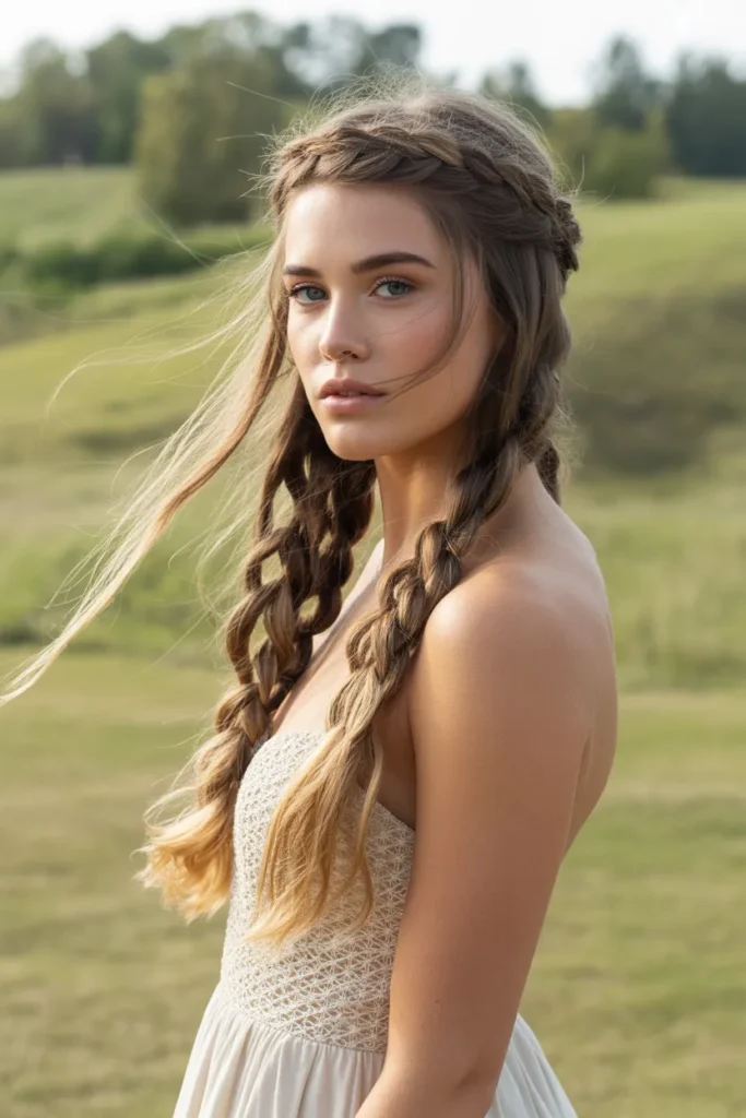 Braided Crown with Flowing Lengths