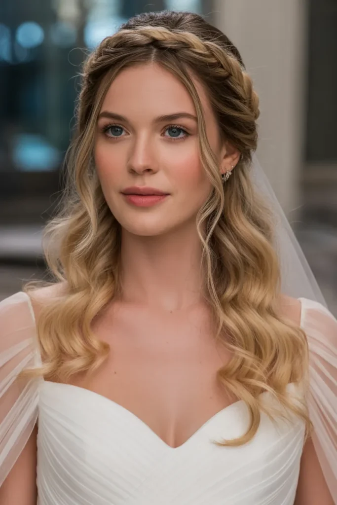 Braided Crown with Loose Waves