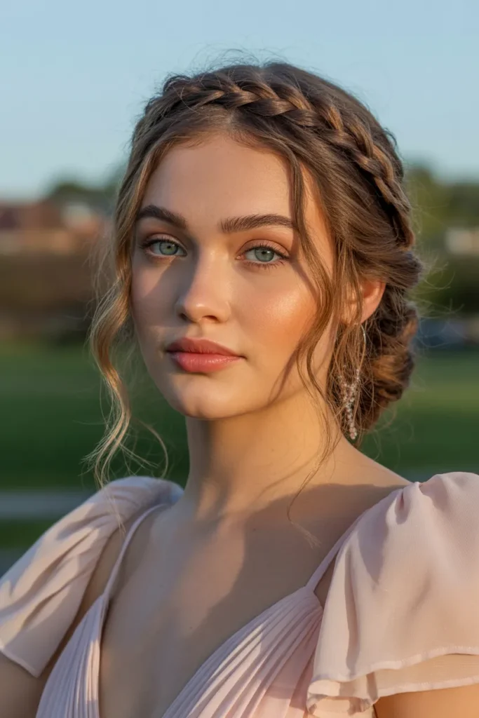 Braided Crown with Loose Waves